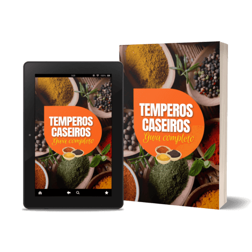 Mockup do guia de Temperos Caseiros